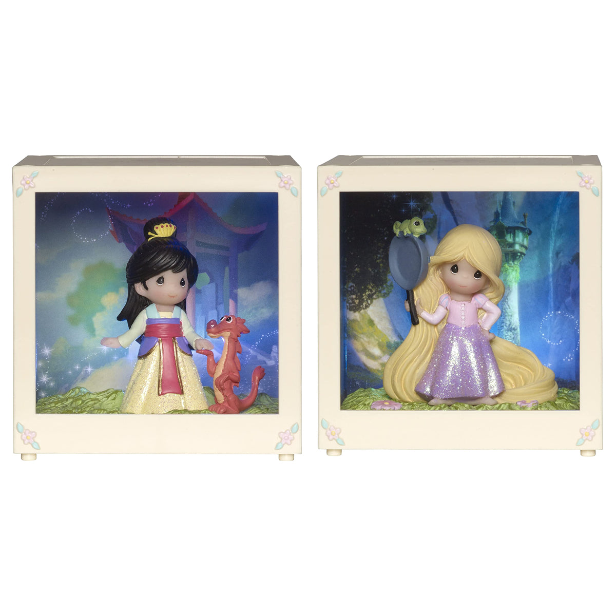 Precious Moments Disney Figurine LED Cube – Light Up Shadow Box