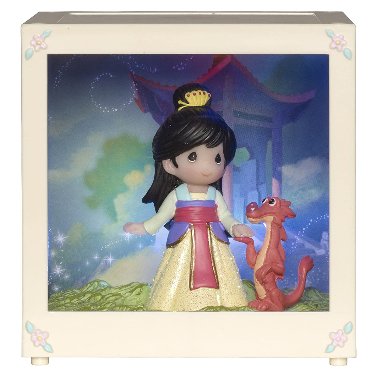 Precious Moments Disney Figurine LED Cube – Light Up Shadow Box
