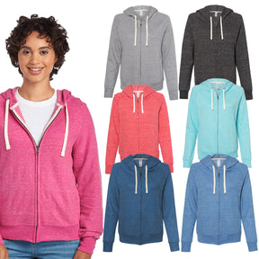 Jerzees Women’s Full Zip Cotton Blend Hoodie With Side Pockets