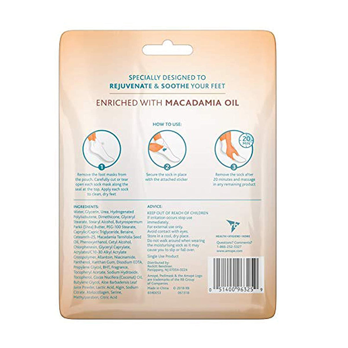 Amopé Pedimask 20 Minute Foot Mask – Soothes & Moisturizes