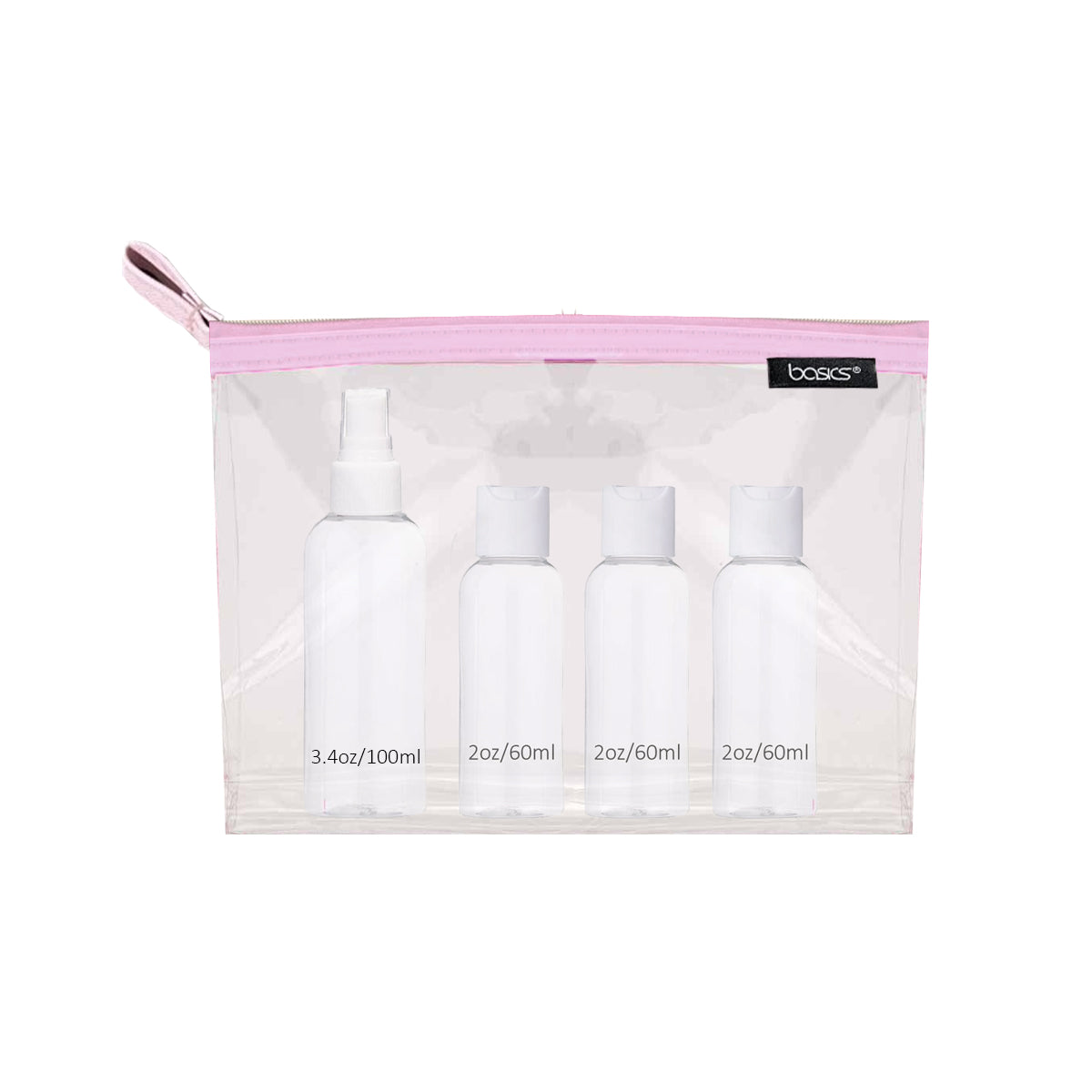 Cosmetic Kit With Plastic Bottles In Zipper – For Purse & Travel