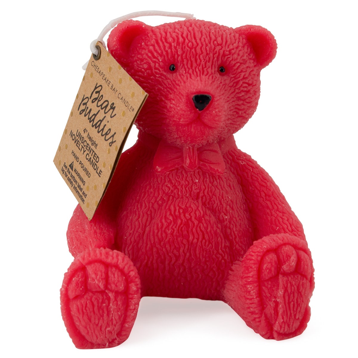 Chesapeake Bay Bear Buddies Teddy Bear 9oz Candle Unscented Decorative, Size: 4.5, Red