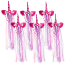 6pk Unicorn Headband With Chiffon Mane – Magical Dress Up!