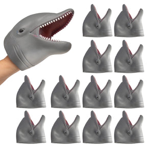 12pk Dolphin Hand Puppet Toy - Soft & Flexible, Fun Party Favor