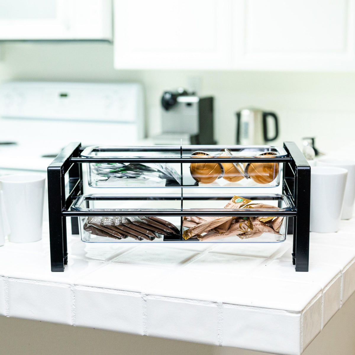 Officemate BreakCentral 2 Tray Small Condiment Coffee Organizer