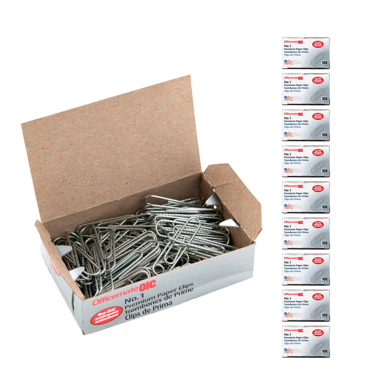 1000ct Officemate No. 1 Premium Paper Clips – Nonskid, Serrated