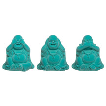 Set Of 3 Neon Velvet Buddha 6” Figures - See Hear Speak No Evil