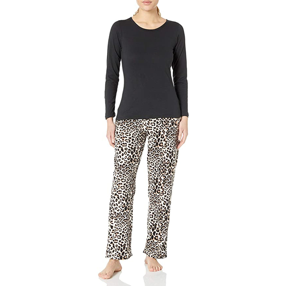 2pc Cherokee Women’s Pajamas Set – Scoop Top, Micro Fleece Pants