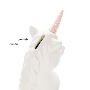 Unicorn Head 8” Porcelain Ceramic Coin Bank – Magical Savings