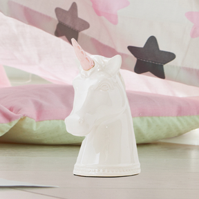 Unicorn Head 8” Porcelain Ceramic Coin Bank – Magical Savings