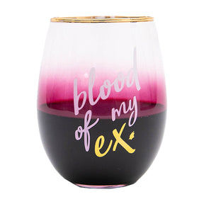 Grasslands Road "Blood Of My Ex" Stemless Wine Glass – 18 Ounce