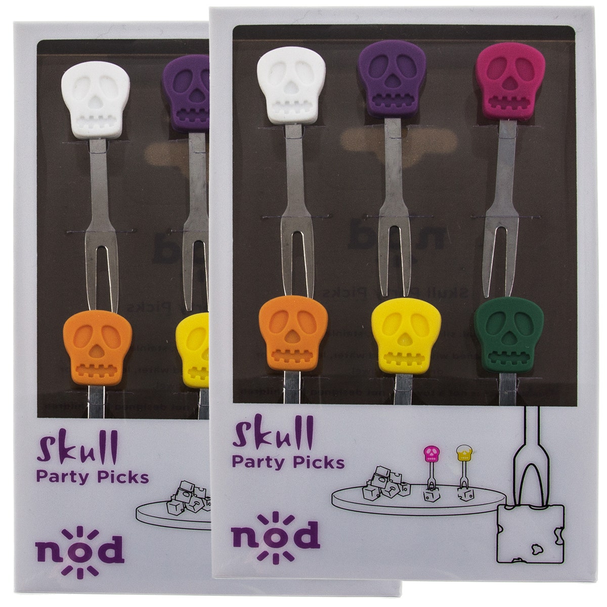 12pk Nod Silicone Skull Party Picks – Fun For Party Appetizers