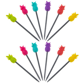 12pk Pineapple Picks for Snacks or Cocktails - Stainless Steel