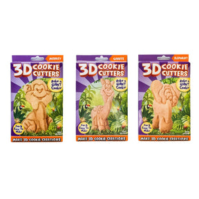 3pc Giant 3D Cookie Cutters – Make Animal Designs That Stand Up!