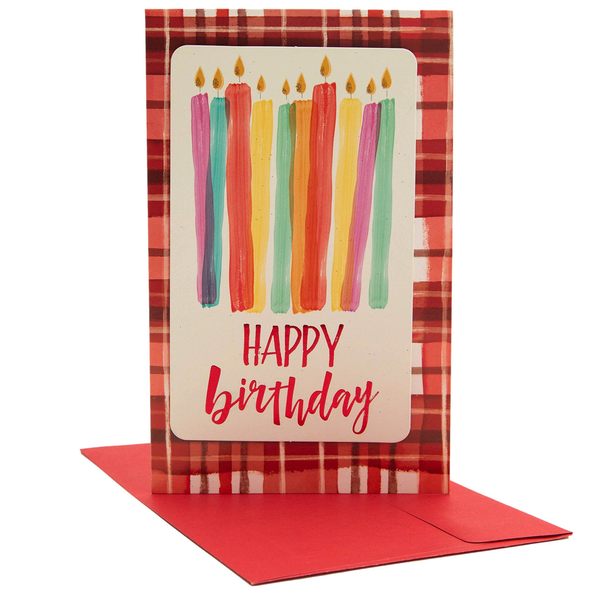 PaperCraft Handmade Birthday Card w- Envelope – Lit Candles