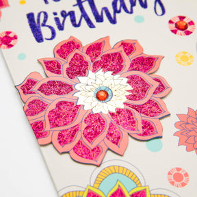 PaperCraft Handmade Birthday Card w- Envelope – Colorful Flowers