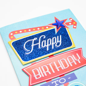 PaperCraft Handmade Birthday Card w- Envelope – Retro Sign