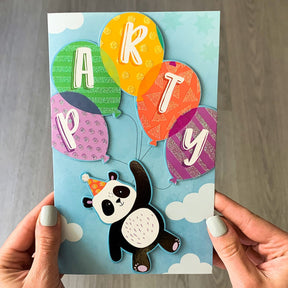 PaperCraft Handmade Kids Birthday Card – Panda Party