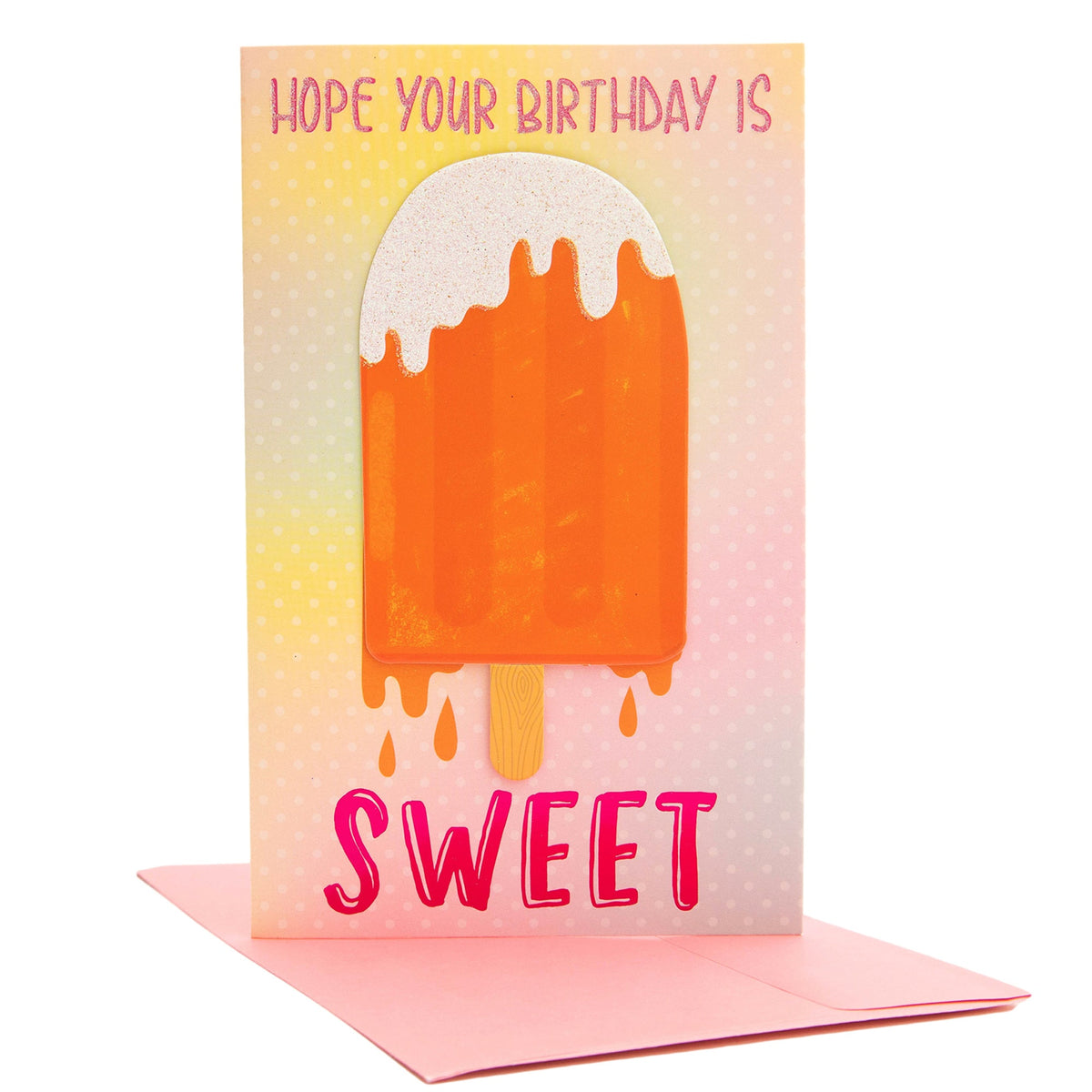 PaperCraft Handmade Kids Birthday Card – Sweet Popsicle