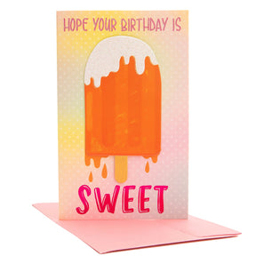 PaperCraft Handmade Kids Birthday Card – Sweet Popsicle