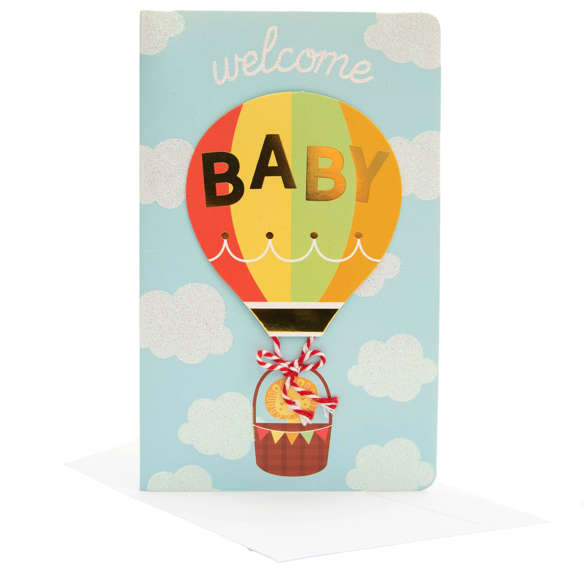 PaperCraft Handmade Baby Birthday Card – 3D Hot Air Balloon