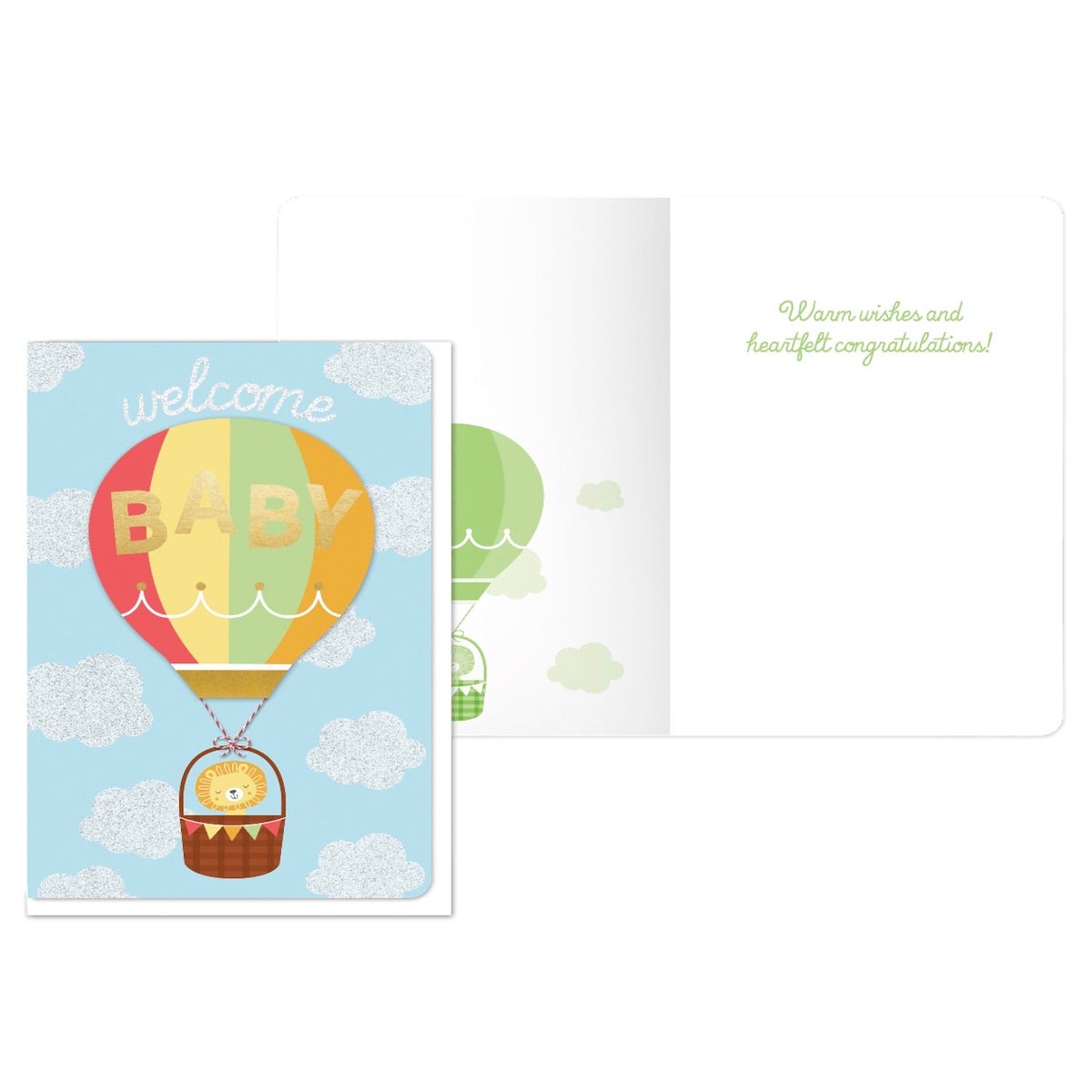 PaperCraft Handmade Baby Birthday Card – 3D Hot Air Balloon