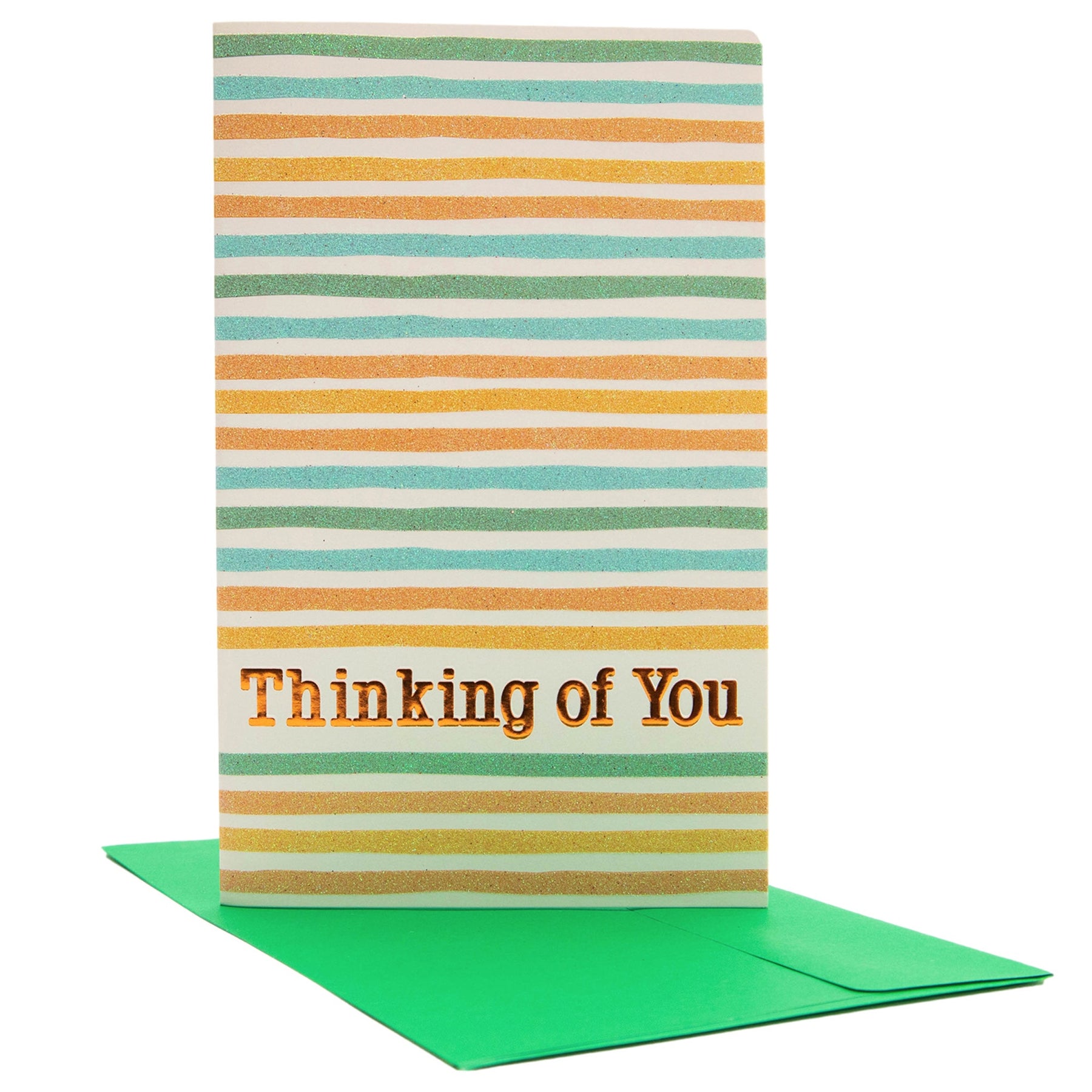 PaperCraft Handmade Thinking Of You Card – Sparkling Stripes